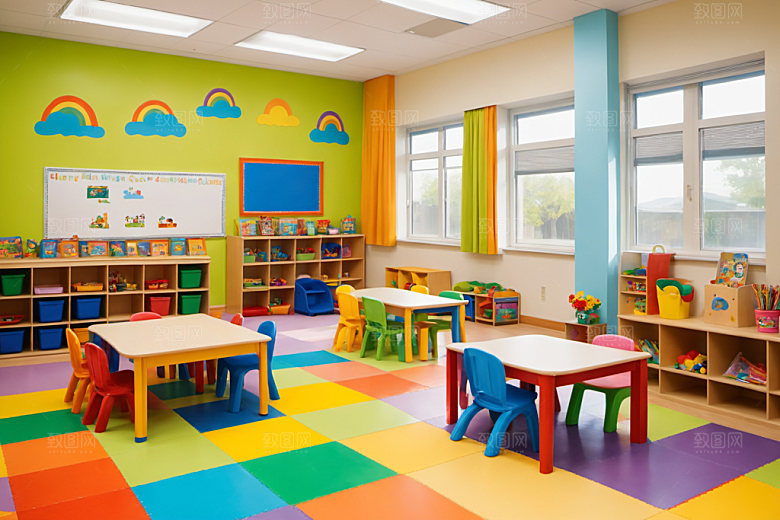 幼儿园教室学校幸福摄影图