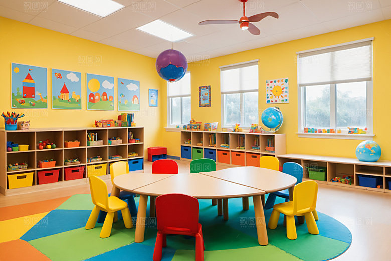 幼儿园教室学校场景摄影图