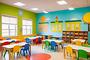 幼儿园教室温馨学校摄影图