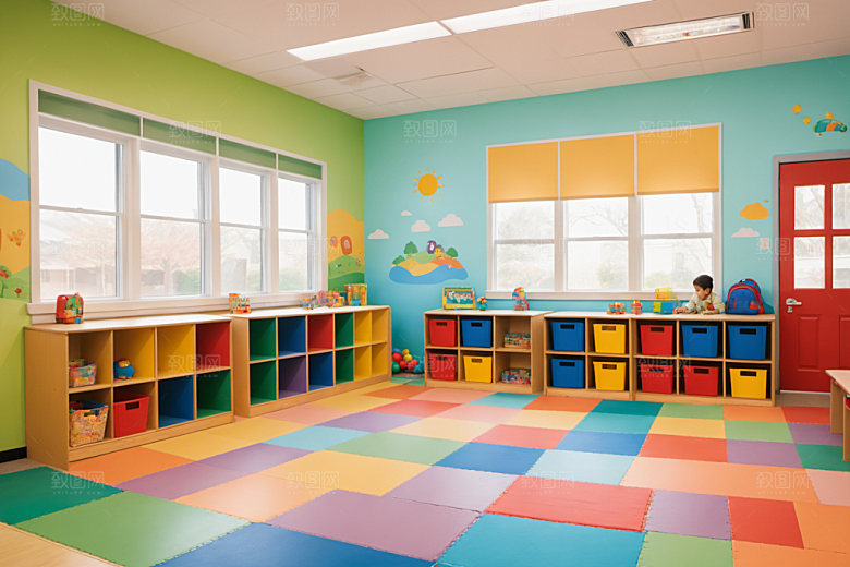 幼儿园教室场景可爱摄影图