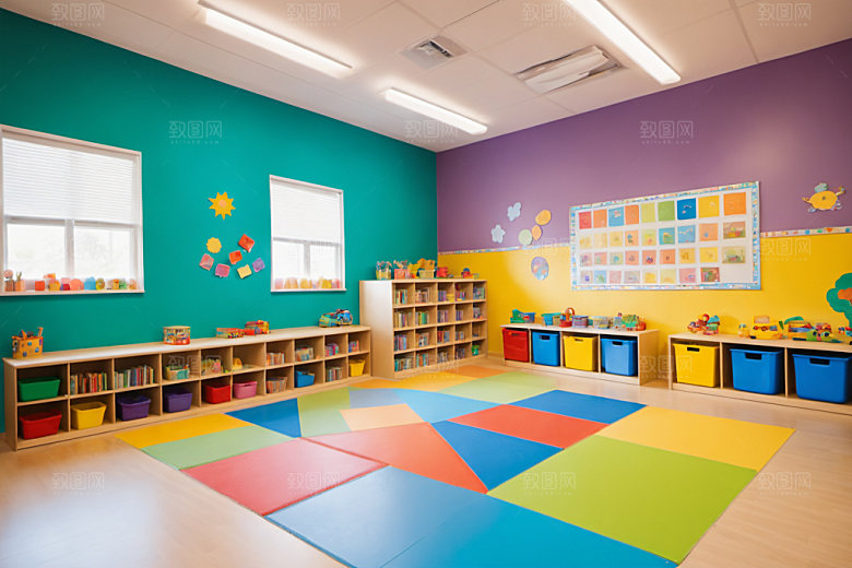 幼儿园教室可爱温馨摄影图