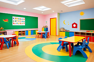 幼儿园教室可爱幸福摄影图