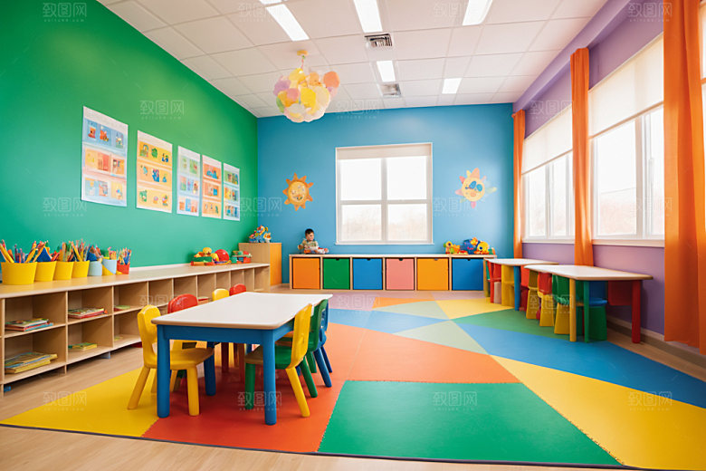 幼儿园教室幸福高清摄影图