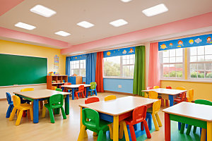 幼儿园教室幼教可爱摄影图