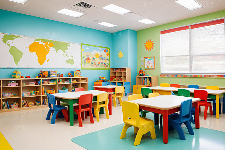 幼儿园教室可爱学校摄影图