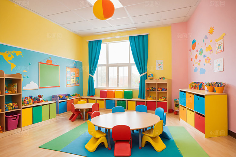 幼儿园教室室内幼教摄影图