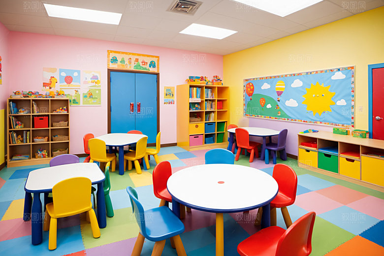幼儿园教室童趣场景摄影图