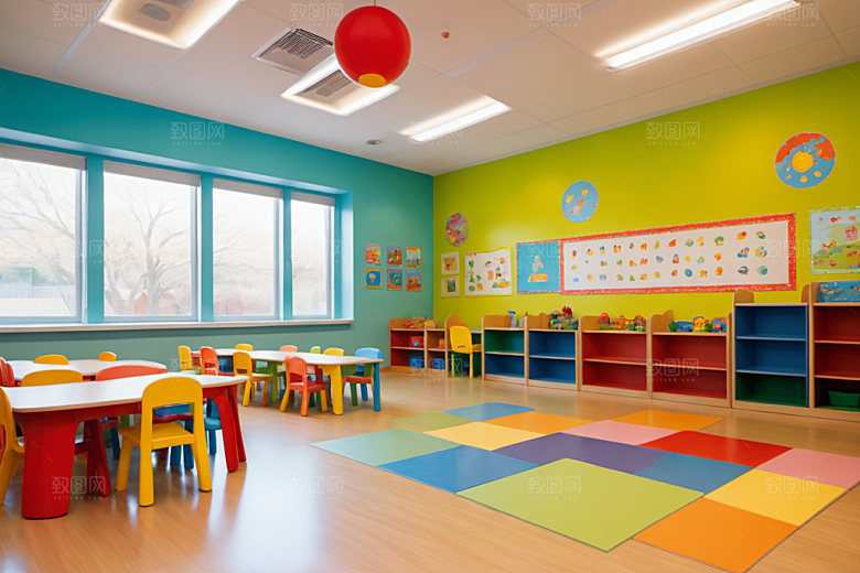 幼儿园教室高清温馨摄影图