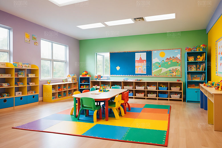 幼儿园教室托儿所高清摄影图