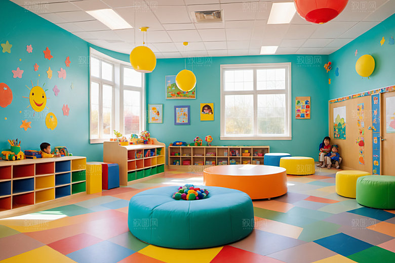 幼儿园教室温馨高清摄影图