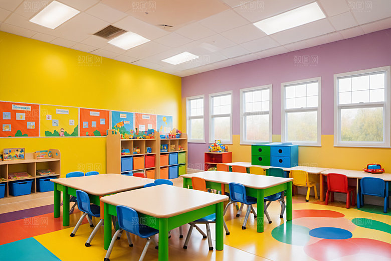 幼儿园教室场景学校摄影图