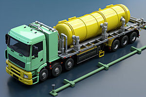 油罐车运输3D模型