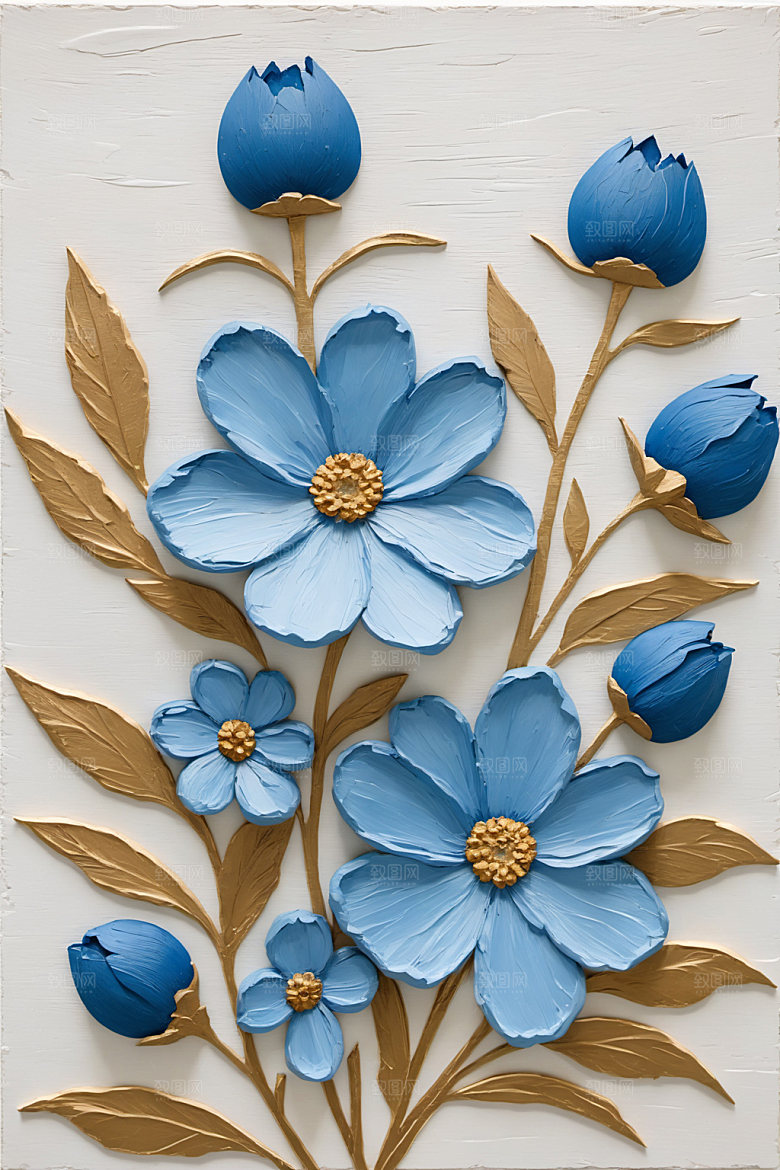 油画花卉艺术彩色素材