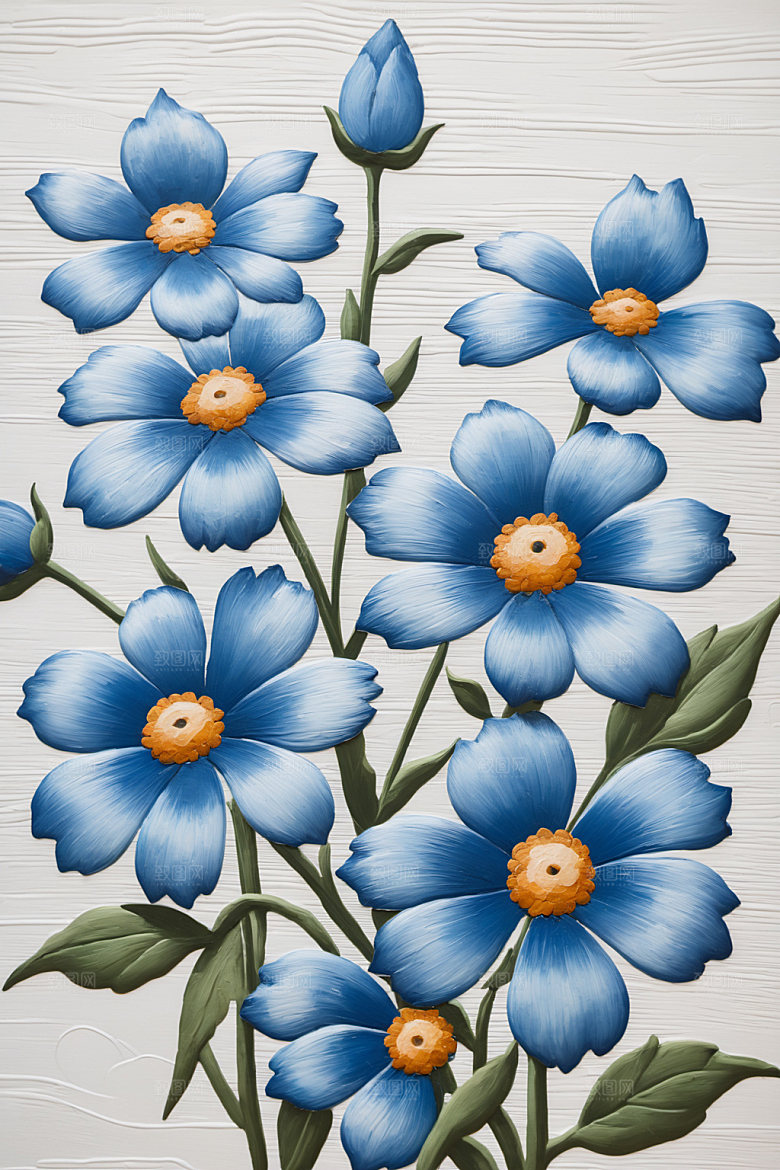油画花卉高清涂抹素材