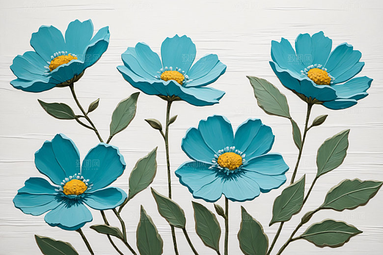 油画花卉涂抹高清素材