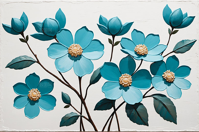 油画花卉艺术彩色素材