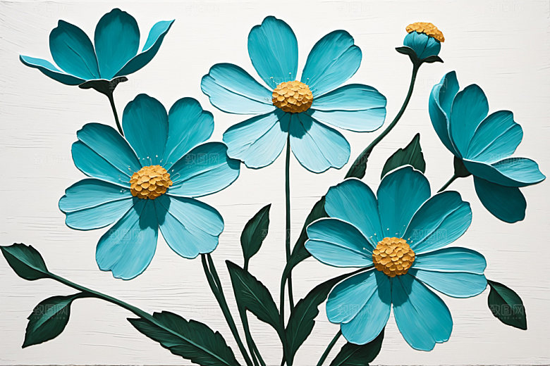 油画花卉唯美手绘素材