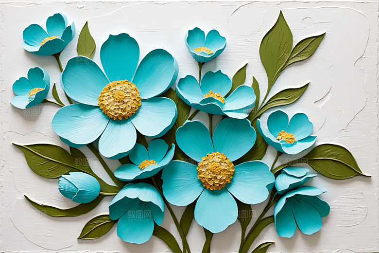 油画花卉手绘立体素材