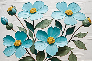 油画花卉涂抹唯美素材