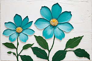 油画花卉立体高清素材