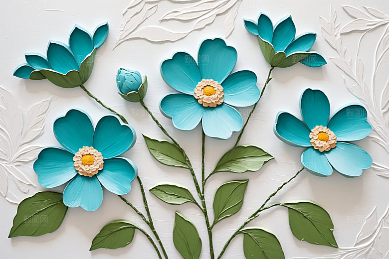 油画花卉立体涂抹素材