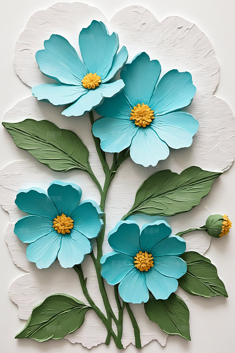油画花卉手绘高清素材