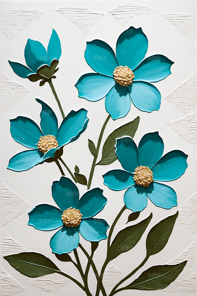 油画花卉涂抹高清素材
