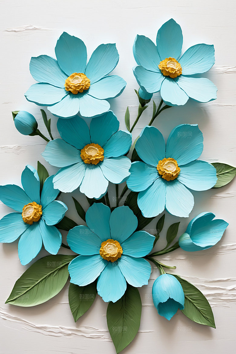 油画花卉艺术涂抹素材