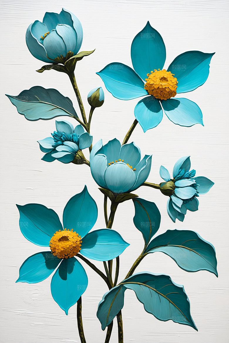 油画花卉唯美涂抹素材