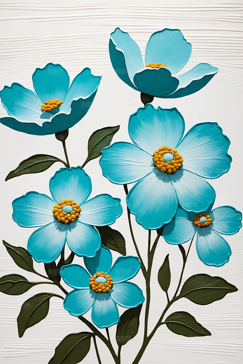 油画花卉唯美彩色素材