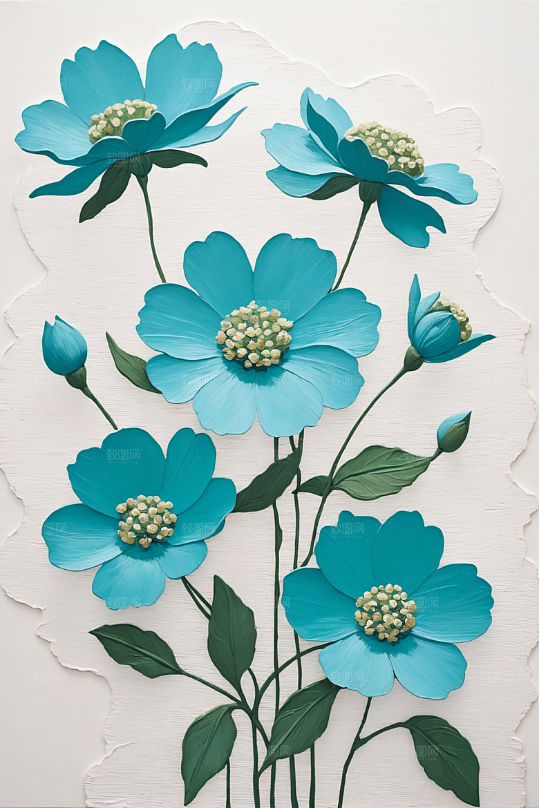 油画花卉唯美清新素材