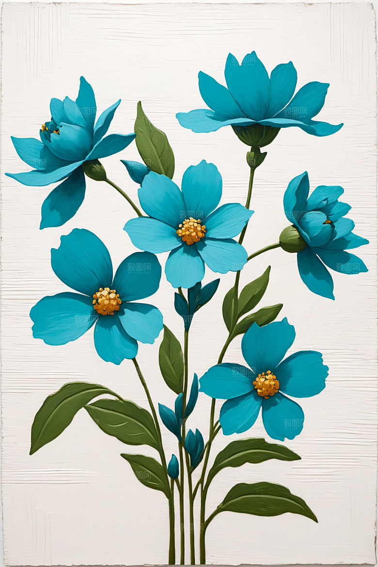 油画花卉颜料浪漫素材