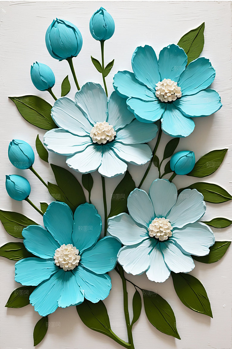 油画花卉唯美颜料素材