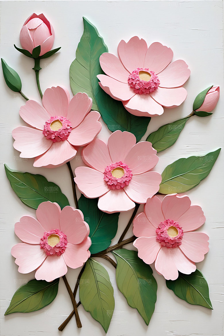 油画花卉彩色颜料素材