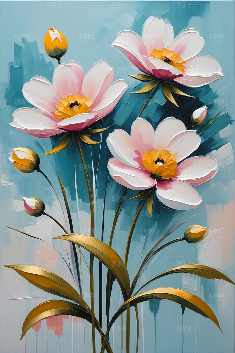 油画花卉艺术唯美素材