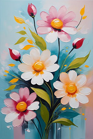 油画花卉艺术手绘素材