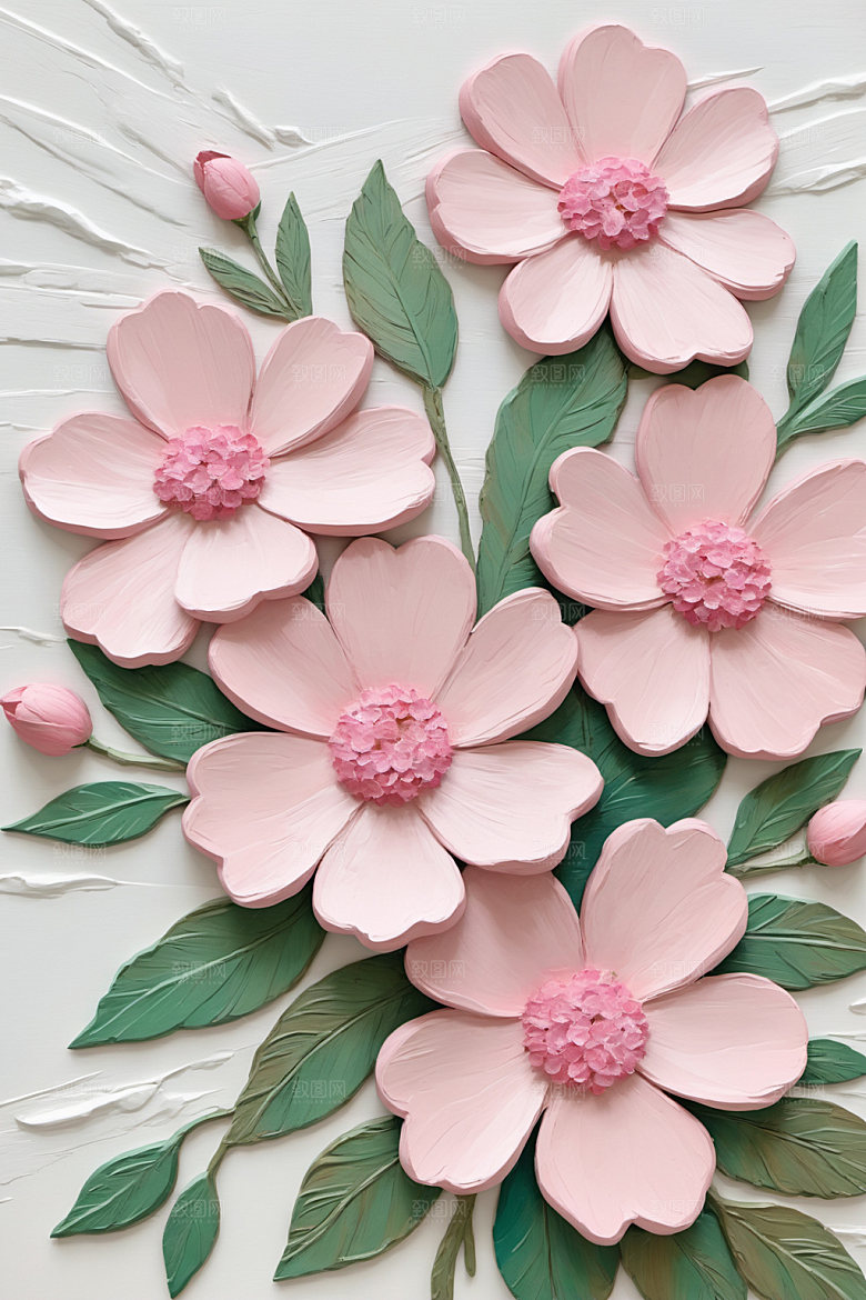 油画花卉高清涂抹素材