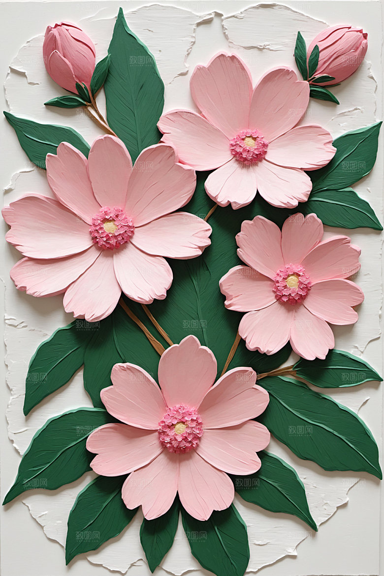 油画花卉彩色颜料素材