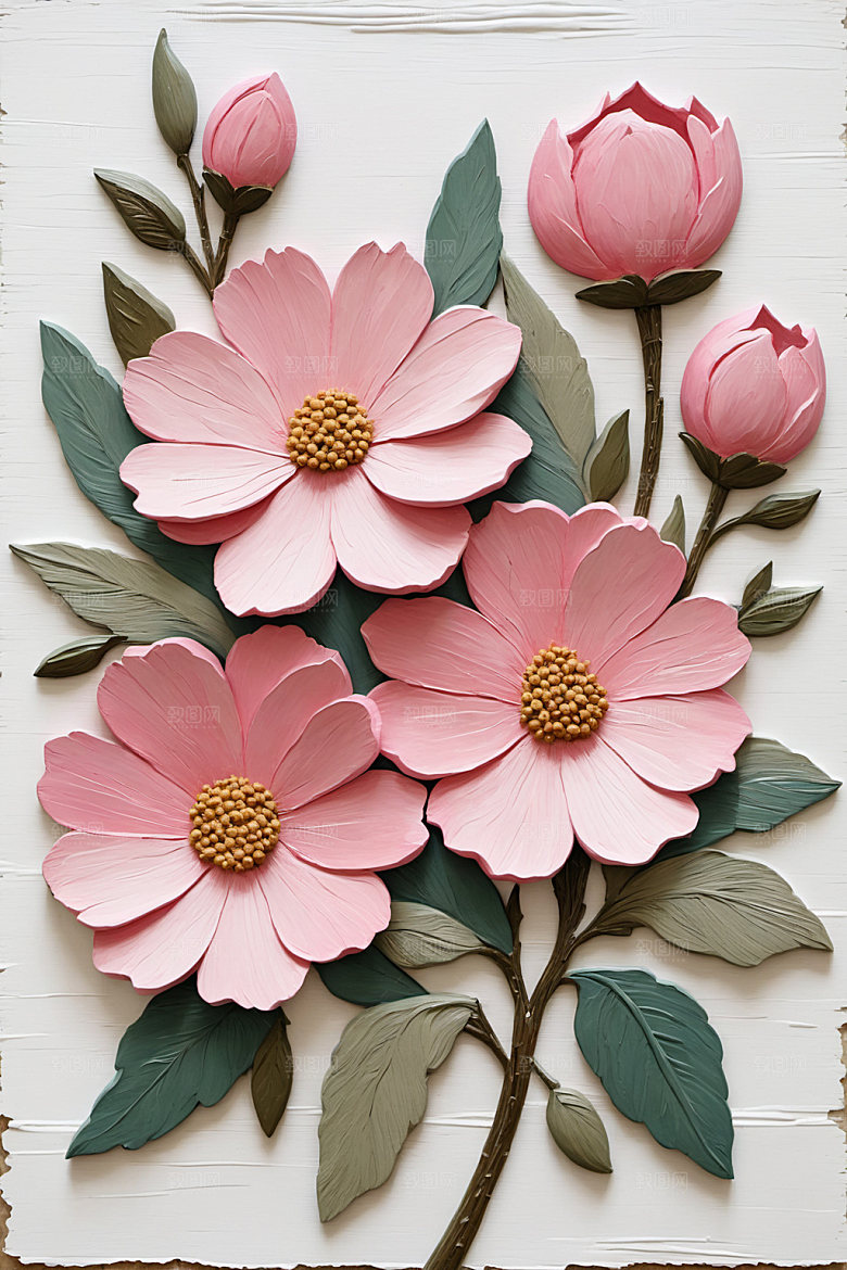 油画花卉手绘艺术素材