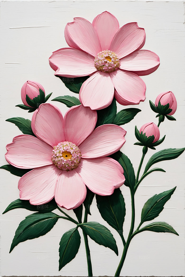 油画花卉彩色手绘素材