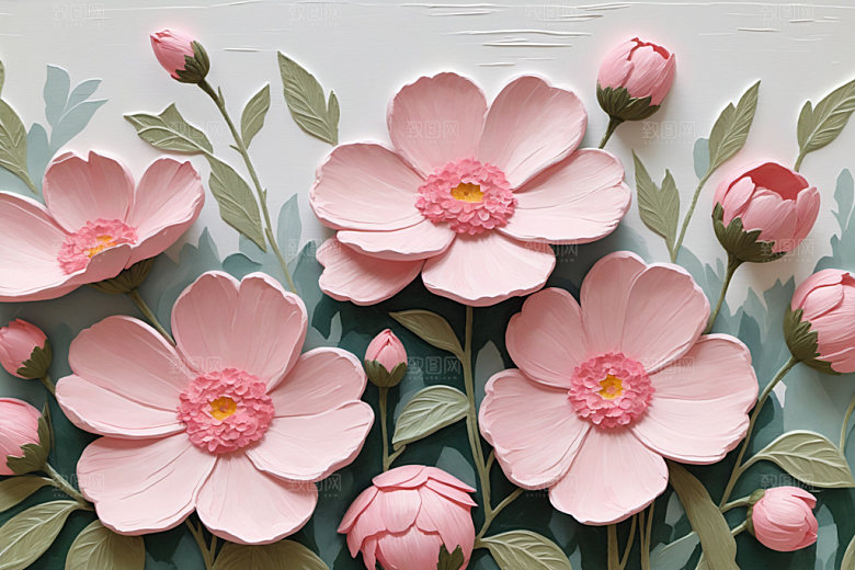 油画花卉手绘浪漫素材