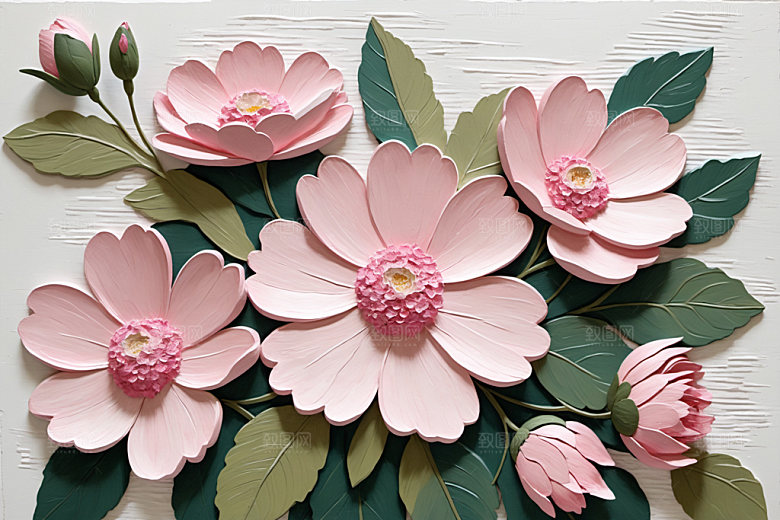 油画花卉浪漫手绘素材