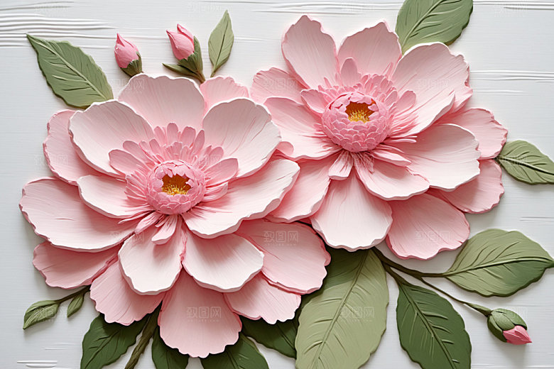 油画花卉清新高清素材