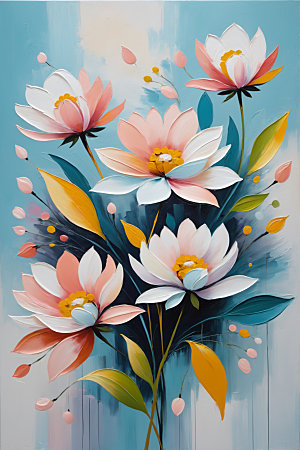 油画花卉手绘颜料素材