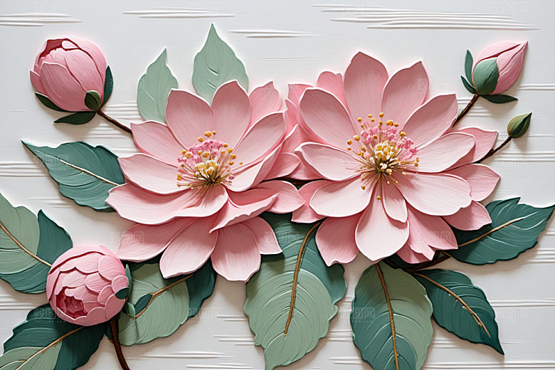 油画花卉艺术清新素材