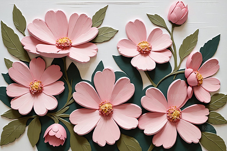 油画花卉涂抹彩色素材