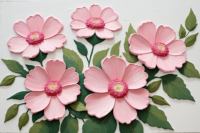 油画花卉涂抹清新素材