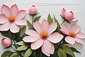油画花卉唯美颜料素材