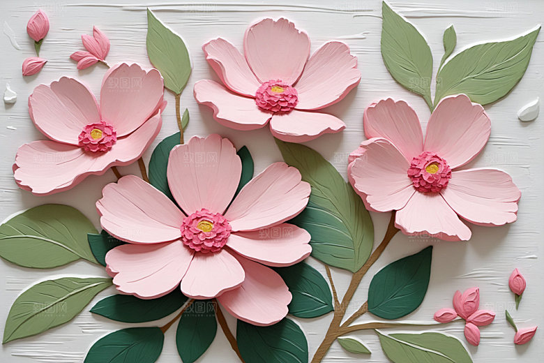 油画花卉立体艺术素材