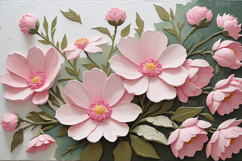 油画花卉艺术颜料素材